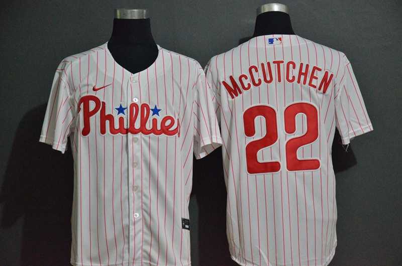 Mens Philadelphia Phillies #22 Andrew McCutchen White Stitched MLB Cool Base Nike Jersey->philadelphia phillies->MLB Jersey